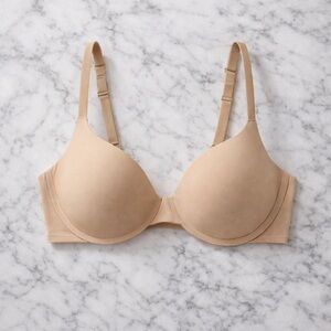 SKIMS Smoothing Intimates Full Coverage Lightly Lined Bra 34C Clay Nude